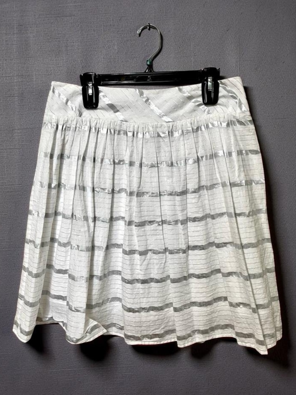 LOFT Metallic Striped A-Line Skirt